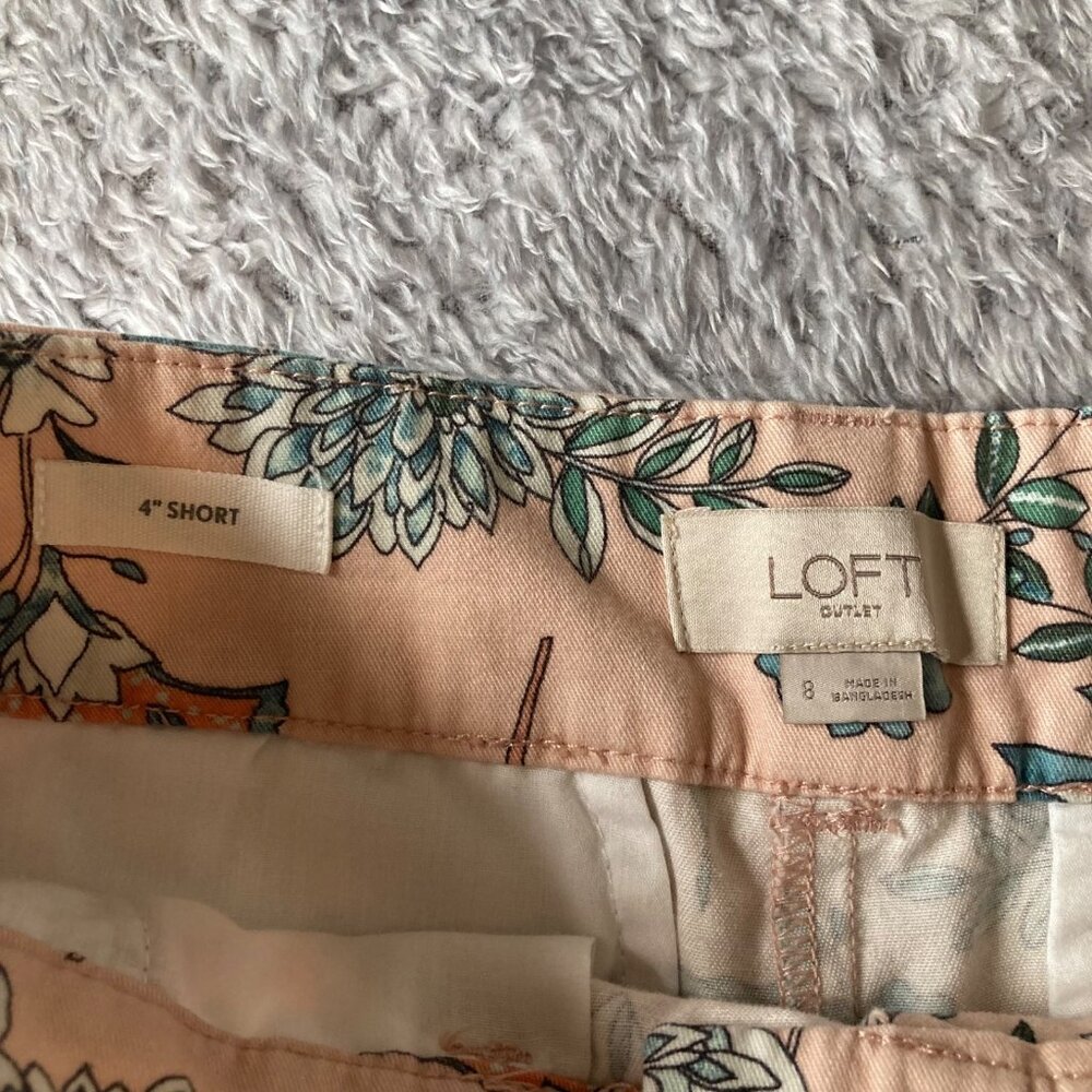 Loft Outlet 4” Shorts Vintage Style Floral Print Womens Shorts Size 8 - Picture 2 of 7